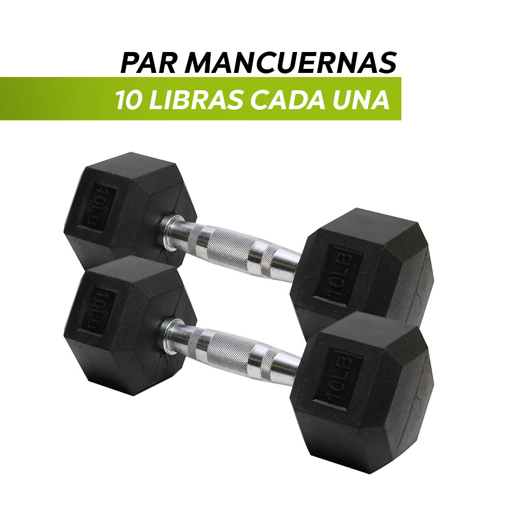 PAR MANCUERNA HEX. RUBBER 10LBS Almacenes Bou