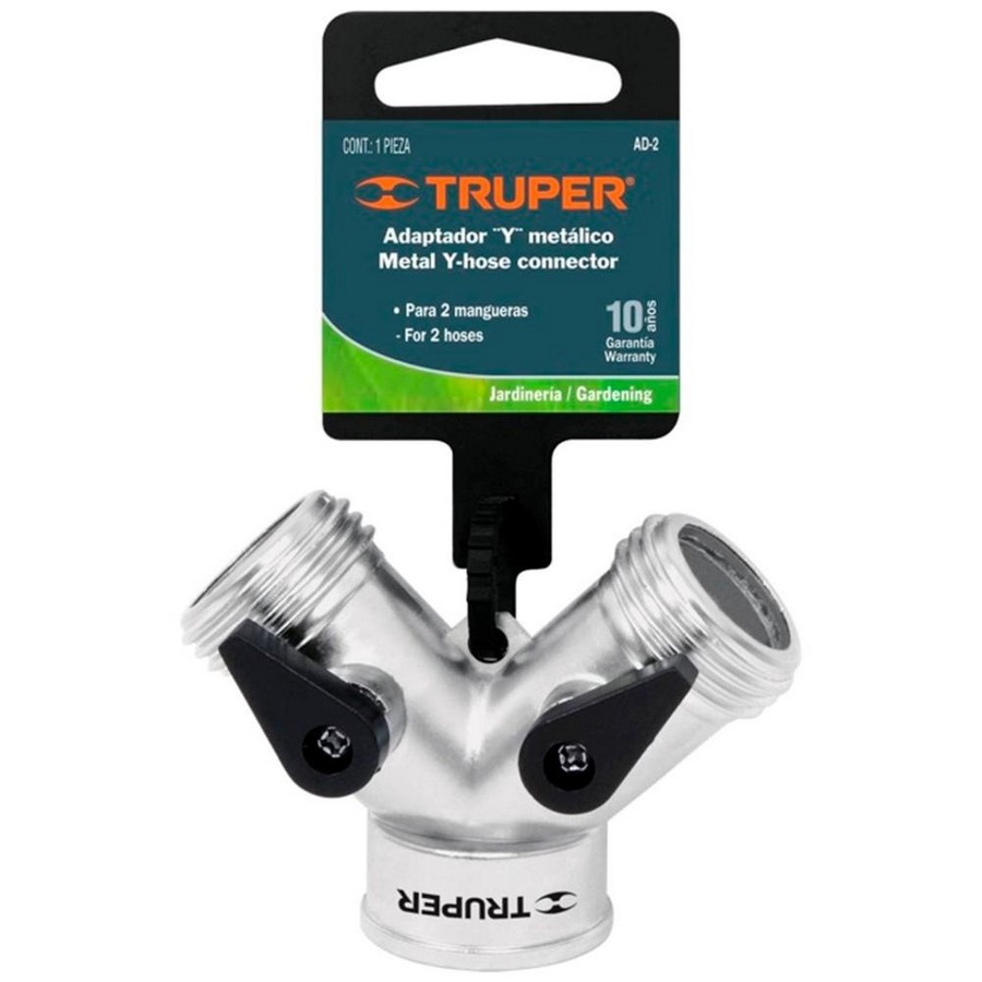 CONECTOR YEE METALICO CON VALVULAS 3/4 PULG. TRUPER 10372