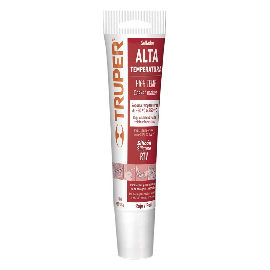 SILICON ALTA TEMPERATURA 85 GRS. (ROJO) TRUPER 17566