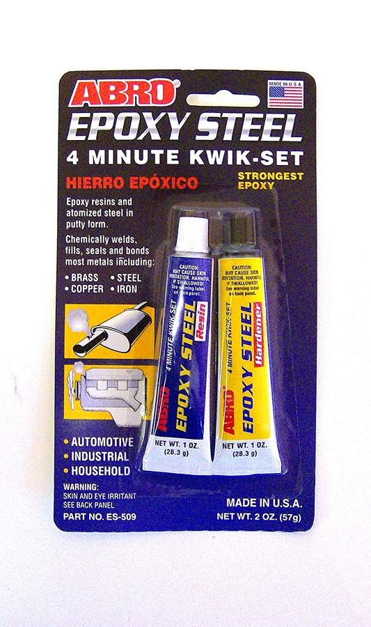 PEGAMENTO EPOXICO 4 MINUTOS PARA METALES GRIS 2OZ ABRO ES-509