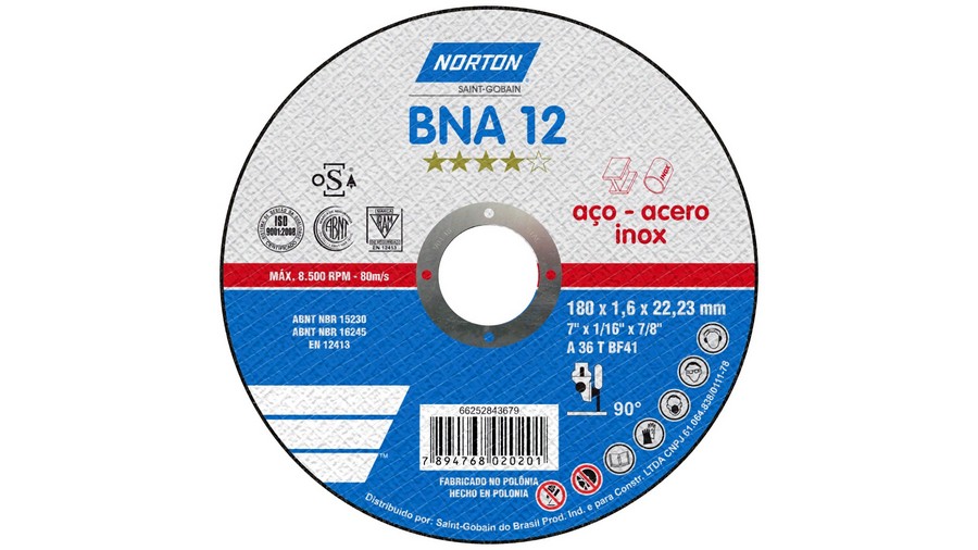 DISCO PARA METAL NORTON T41 7 X 1.6 MM BNA12