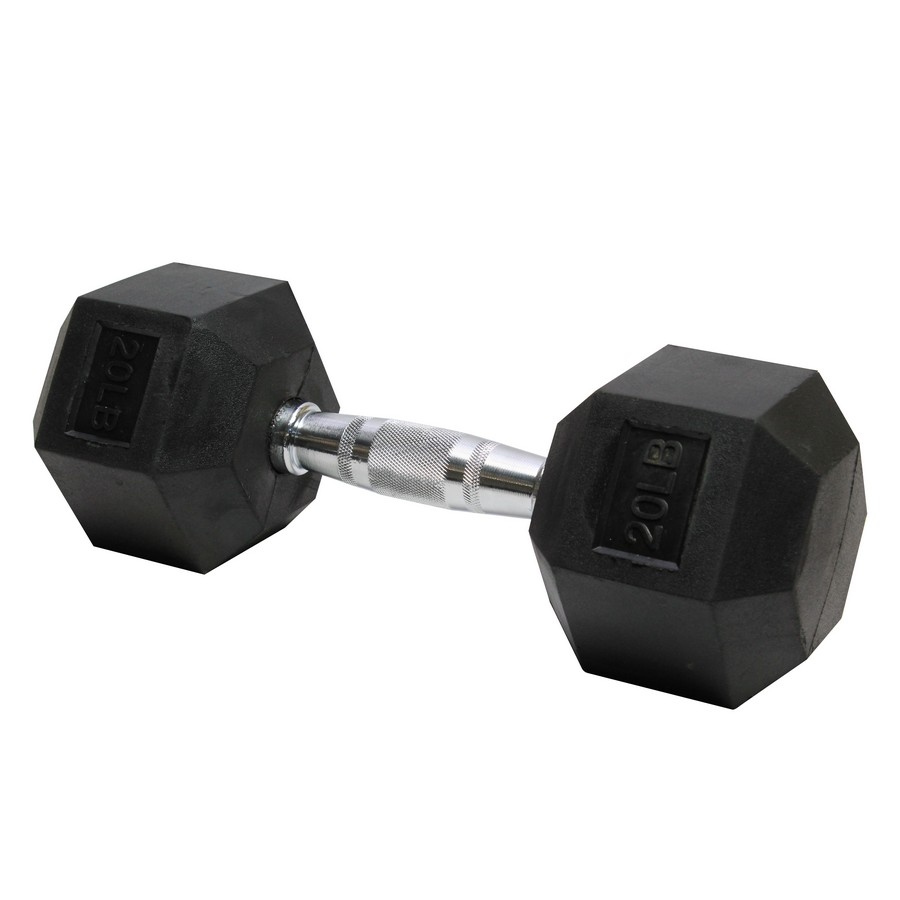 MANCUERNA HEX. RUBBER 20LBS (UNIDAD)