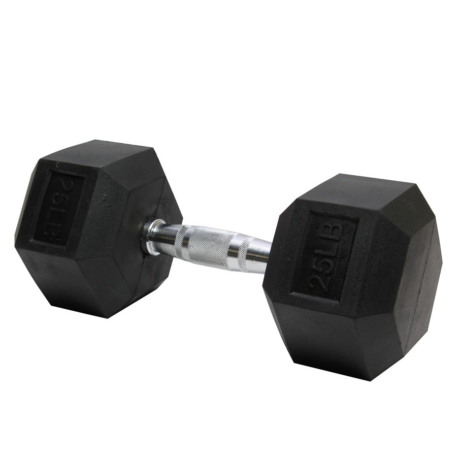 MANCUERNA HEX. RUBBER 25LBS (UNIDAD)