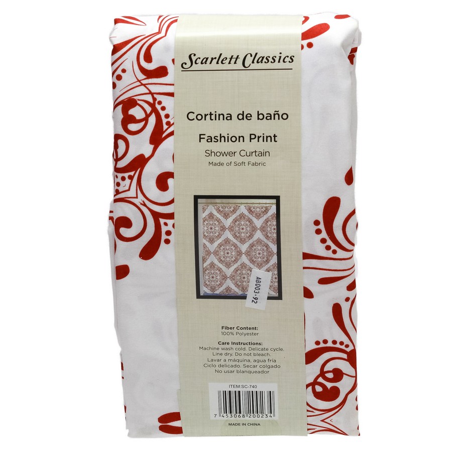 CORTINA P/BAÑO C/GANCHOS POLIESTER SC-740