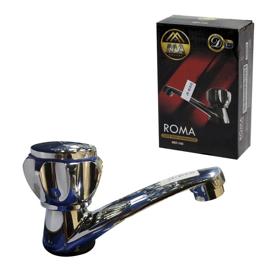 LLAVE LAVABO SENCILLA METAL ROMA MET-100