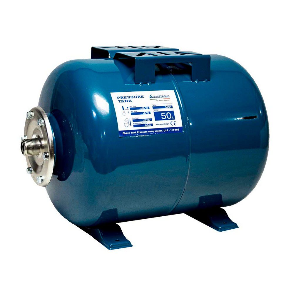 TANQUES DE PRESION AQUASTRONG P/BOMBA 50 LT. / HORIZ. 50CT