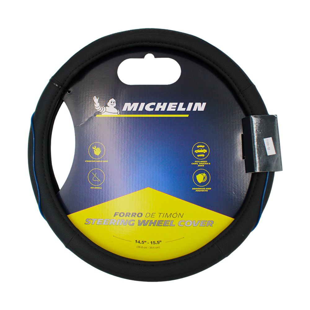 FORRO PARA TIMON AUTO MICHELIN NEGRO/AZUL ML-1003-NAZ