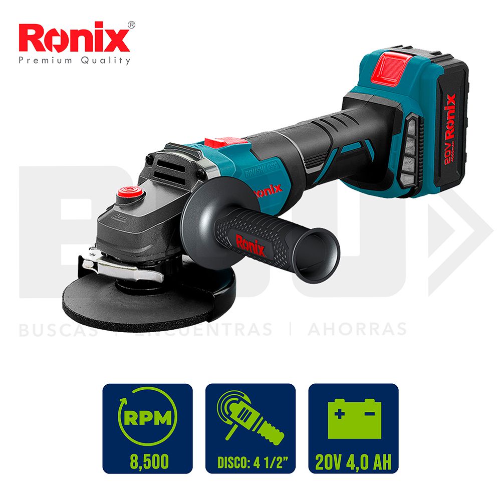 PULIDORA INAL. 4 1/2PLG. 20V BAT + CARGA. RONIX 8901 8991 (NC)