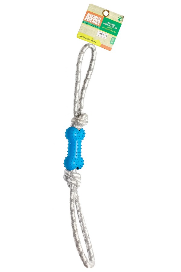 JUGUETE PARA  MASCOTA LAZO + HUESO 40CM AP-D711-169