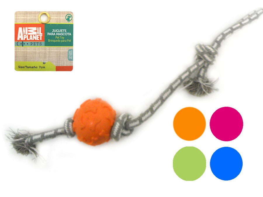 JUGUETE P/ MASCOTA LAZO + PELOTA 51CM AP-D711-171 (DESC)