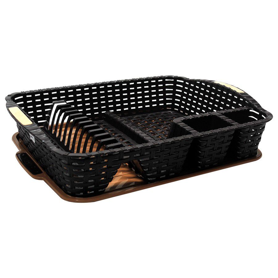 ESCURRIDOR DE PLATOS PLASTICO CON BASE 0757-BROWN