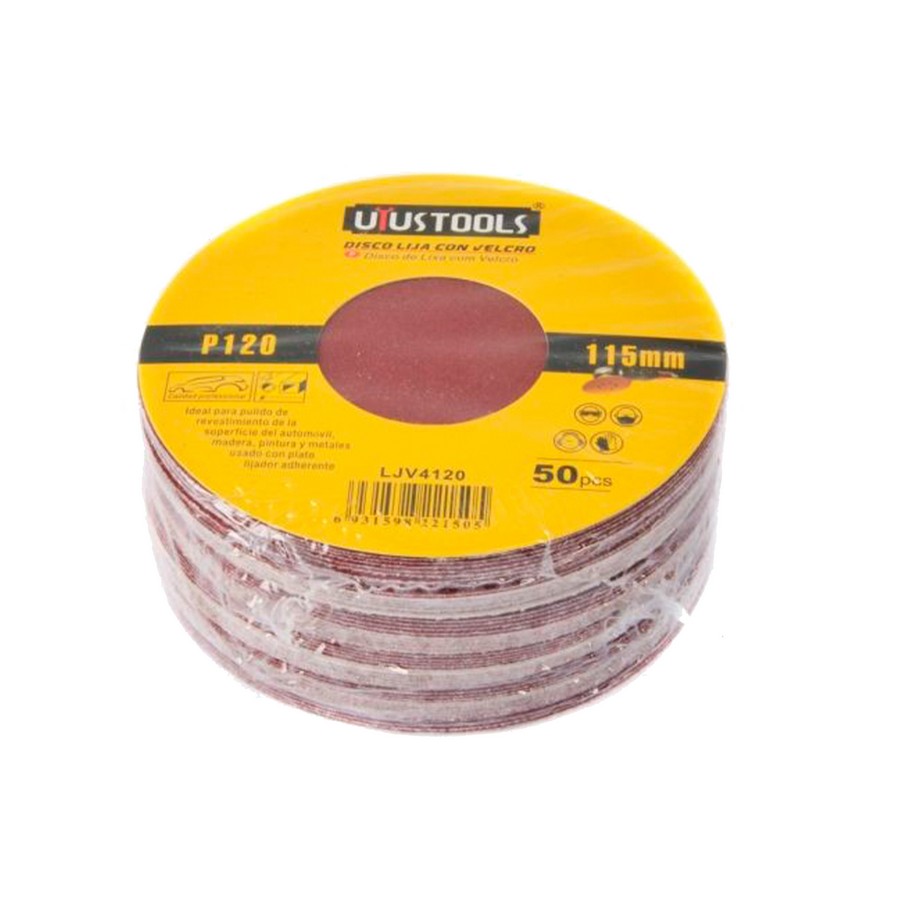 LIJA PARA PULIR CON VELCRO 4 1/2 PULG 120 LJV4120 (KIT 50 PCS)