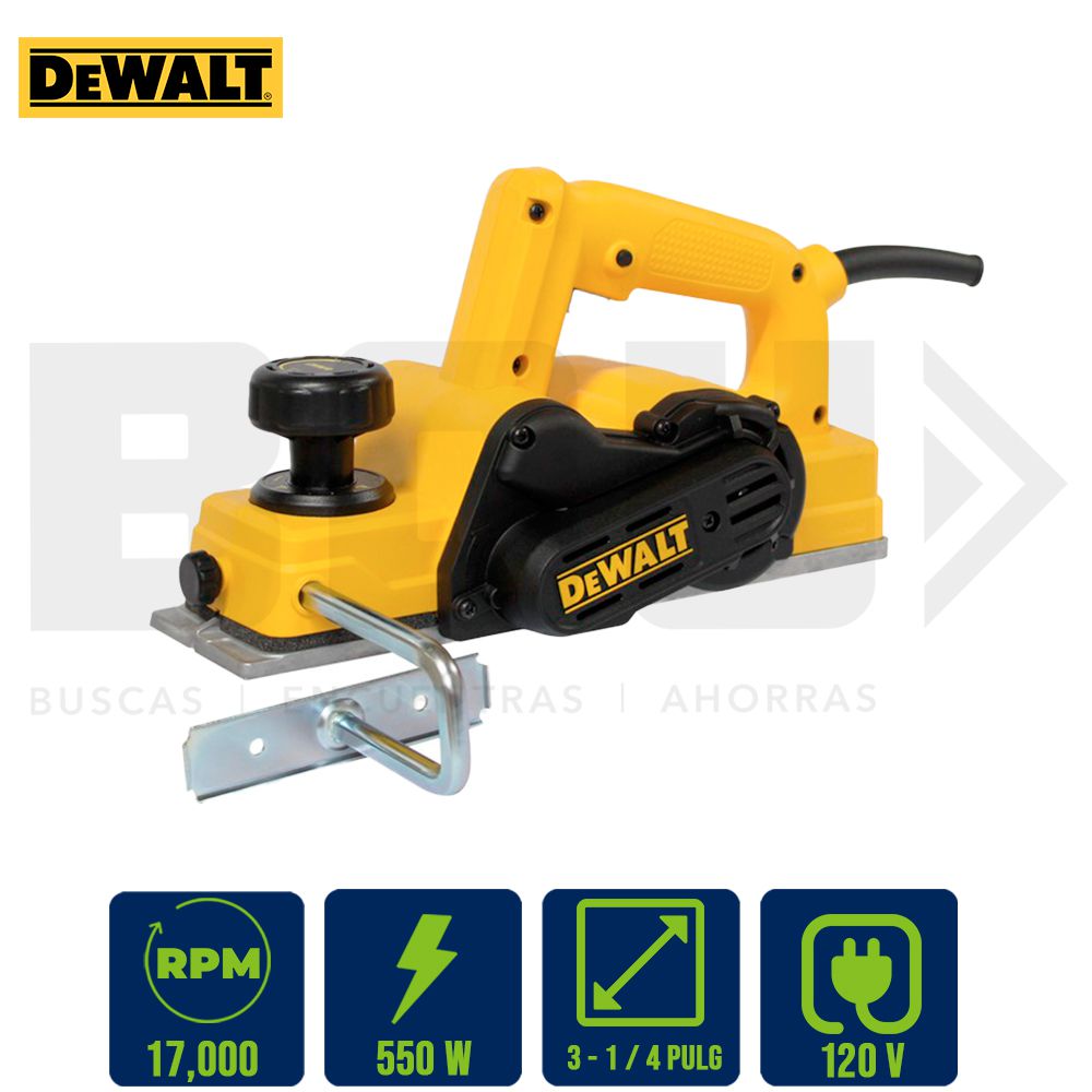 CEPILLO ELECTRICO 3-1/4 PLG. 550W DEWALT D26676-B3
