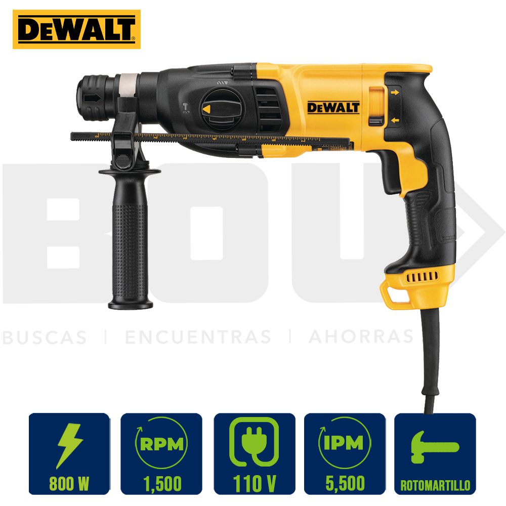 ROTOMARTILLO 1PLG.VEL. VAR. 2.6J 800W DEWALT D25133K-B3/D25134K-B3