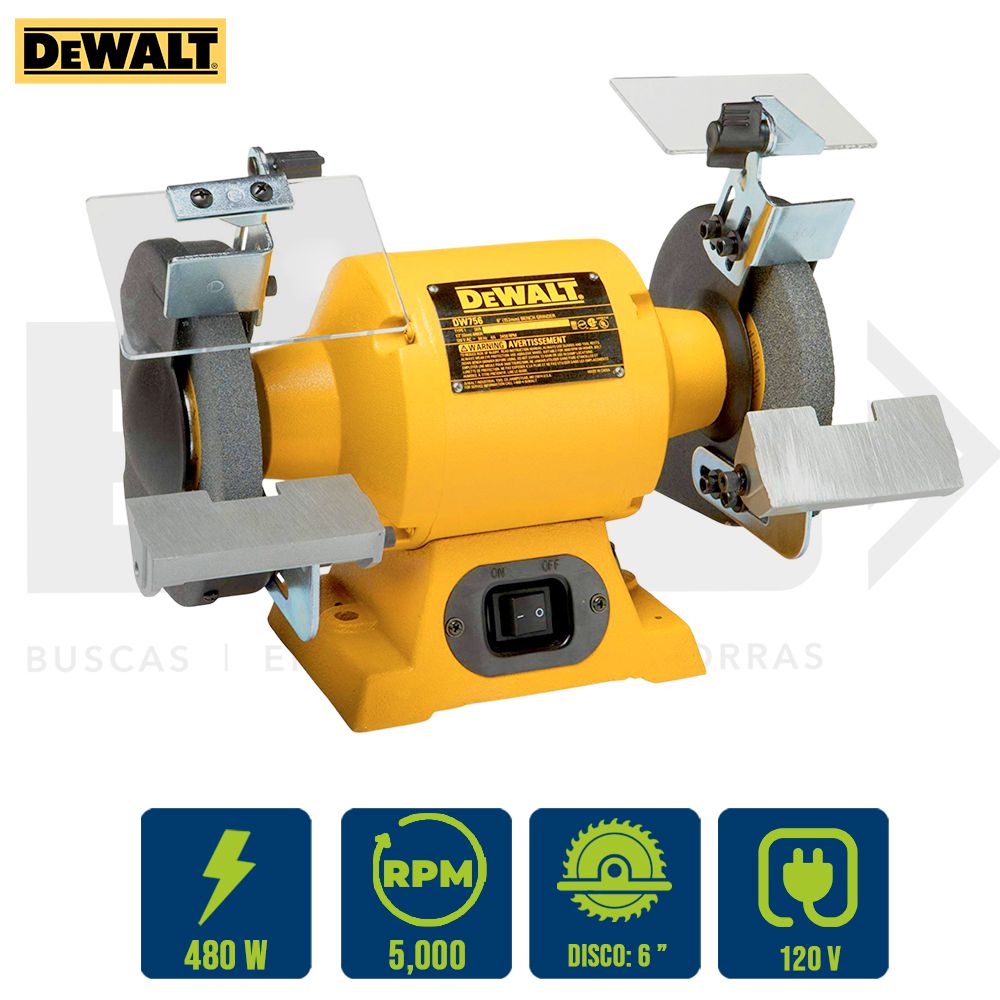 ESMERIL DE BANCO 6PLG.-8PLG. 5/8HP 480W DEWALT DW756 (DESC)