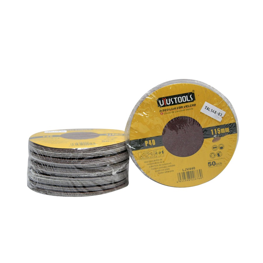 LIJA P/PULIR C/VELCRO 4 1/2 PULG 40 LJV440 (KIT 50 PCS)