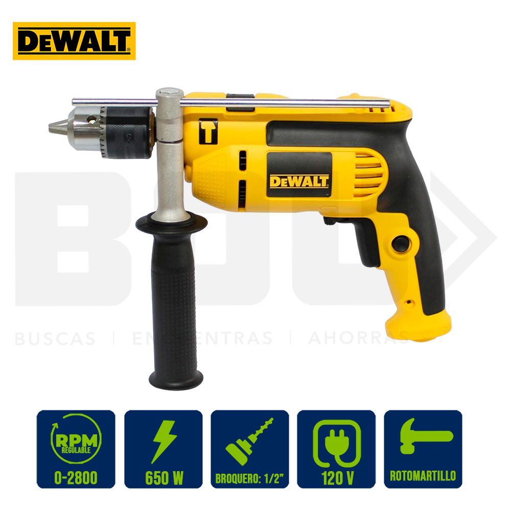 TALADRO PERCUTOR 1/2PLG. VEL. VAR. 650W DEWALT DWD024-B3