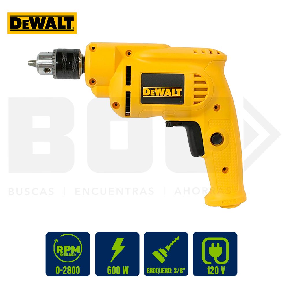 TALADRO ROTATIVO 3/8PLG. VEL. VAR. 600W DEWALT DWD014-B3