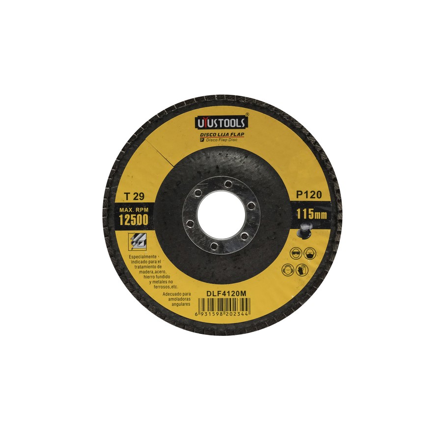 DISCO LAMINADO MADERA 4 1/2 PULG X 7/8 GRANO 120 DLF4120M