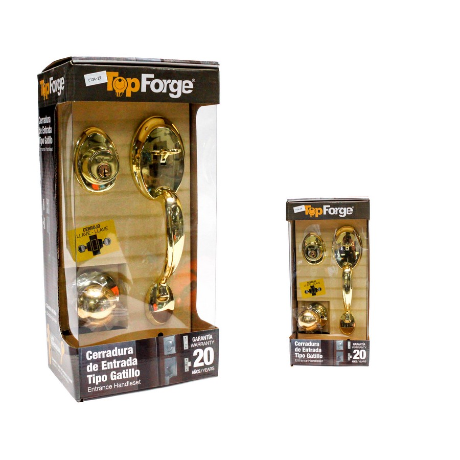 CERRADURA ENTRADA 23670/PF0189 LATON BRILLANTE