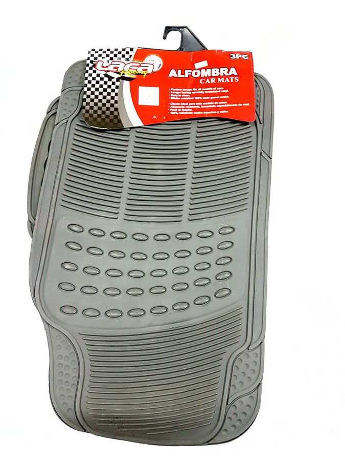 ALFOMBRA CAUCHO GRIS 3PZS SET 1210P-G