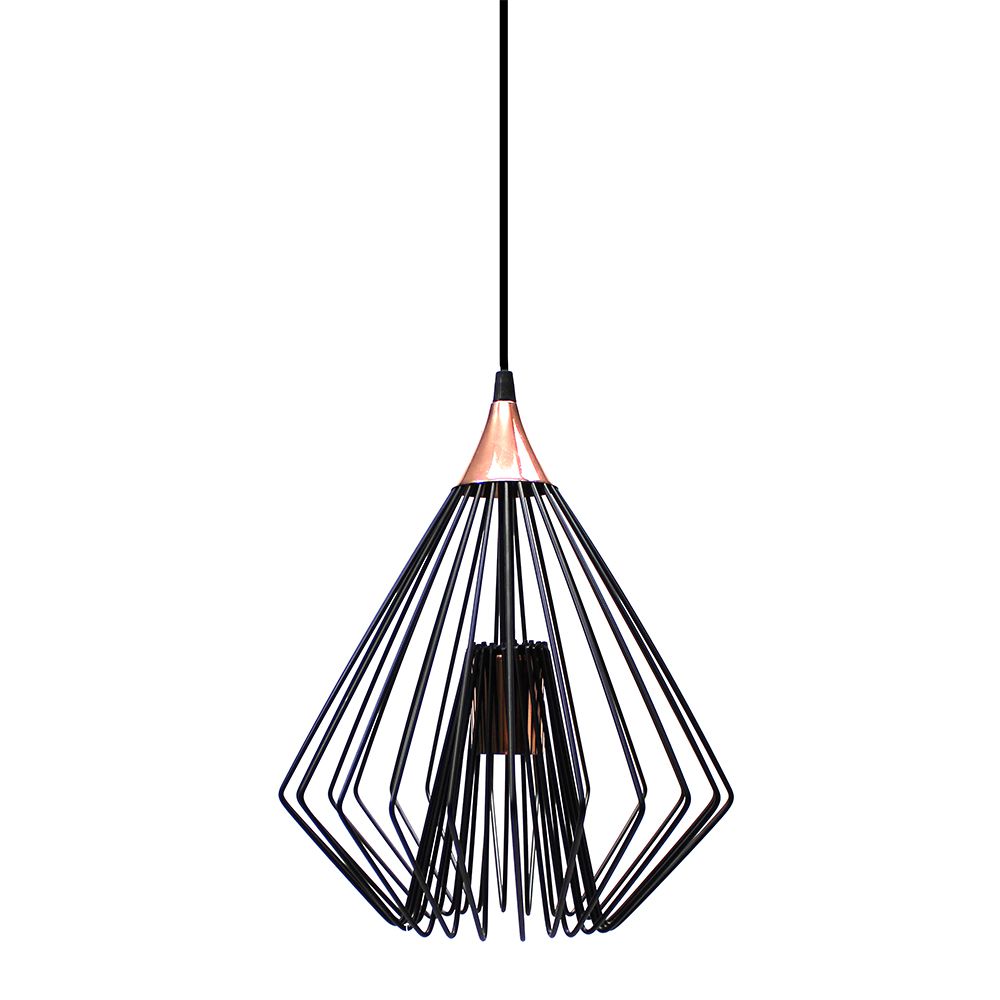 LAMPARA COLGAR TIPO DIAMANTE NEGRO METAL SF-712