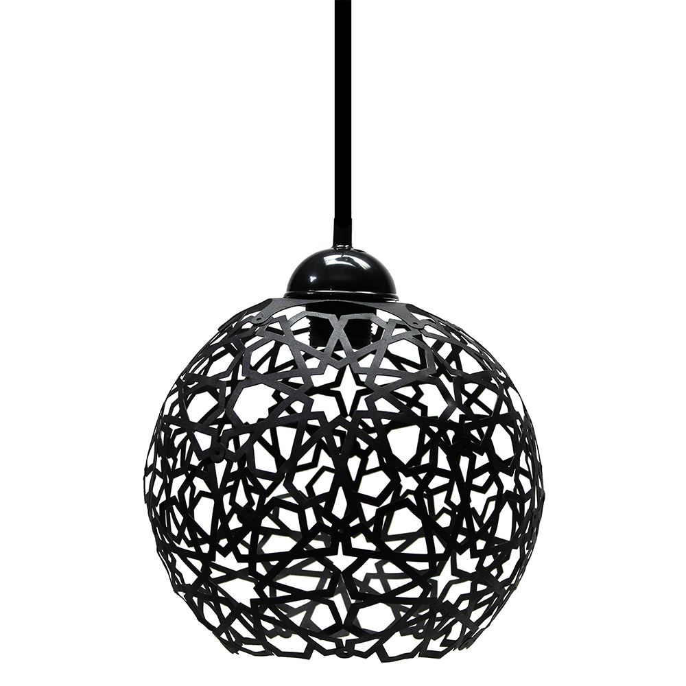 LAMPARA COLGAR VINTAGE ESFERA NEGRO METAL LMP1012-1 (DESC)