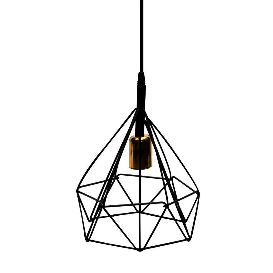 LAMPARA COLGAR TIPO HEXAGONO NEGRO METAL LMP1026-1