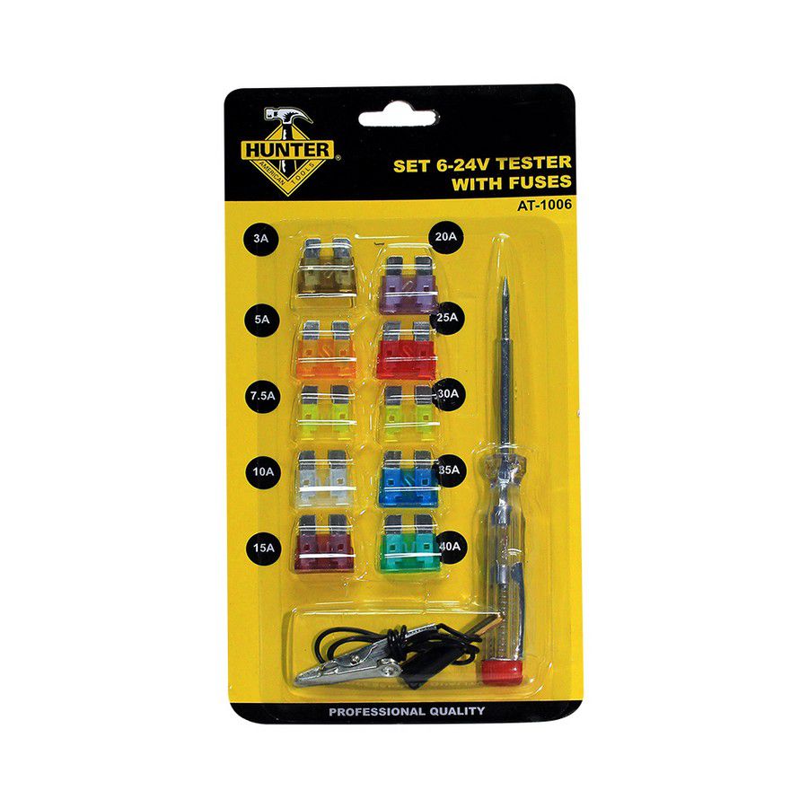 JGO PROBADOR DE CTE. 6-24 V C/FUSIBLE AT-1006