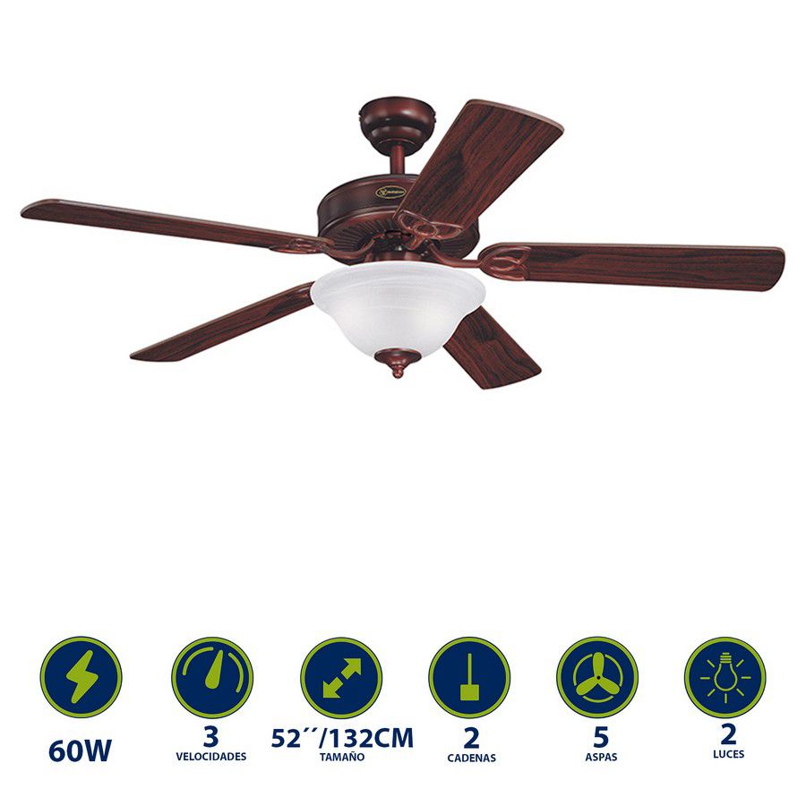 VENTILADOR VINTAGE 52 PULG 78314 BRONCE RUSTICO