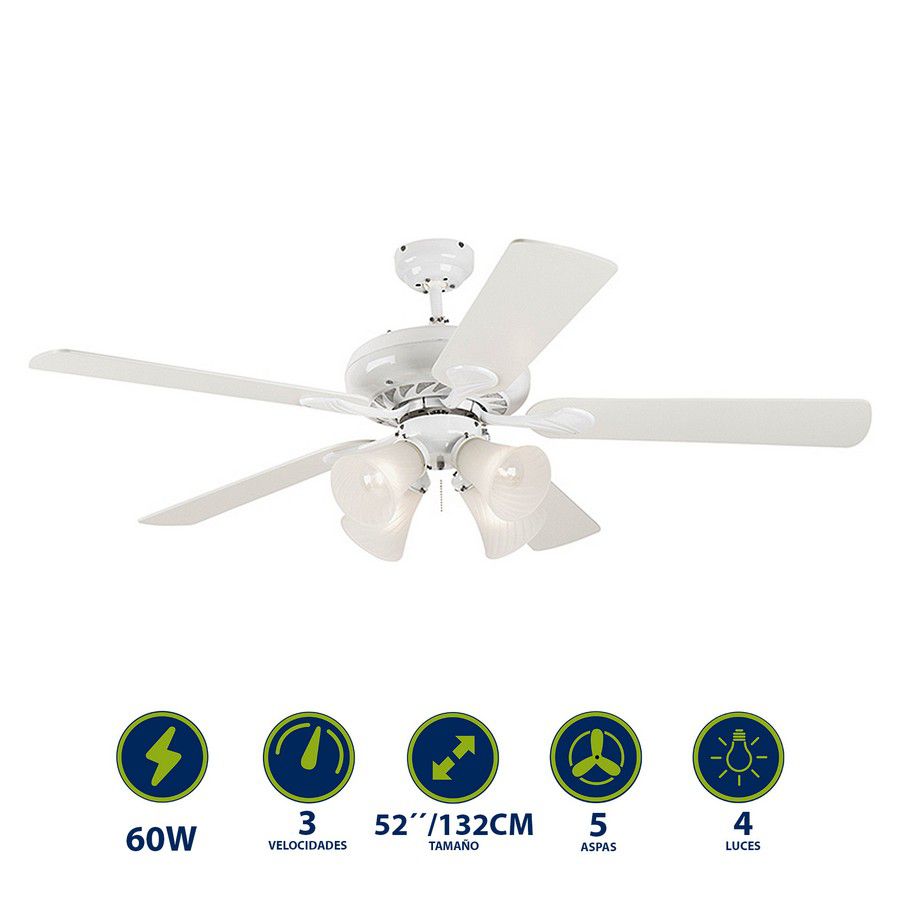 VENTILADOR SWIRL 52 PULG WHITE 78079