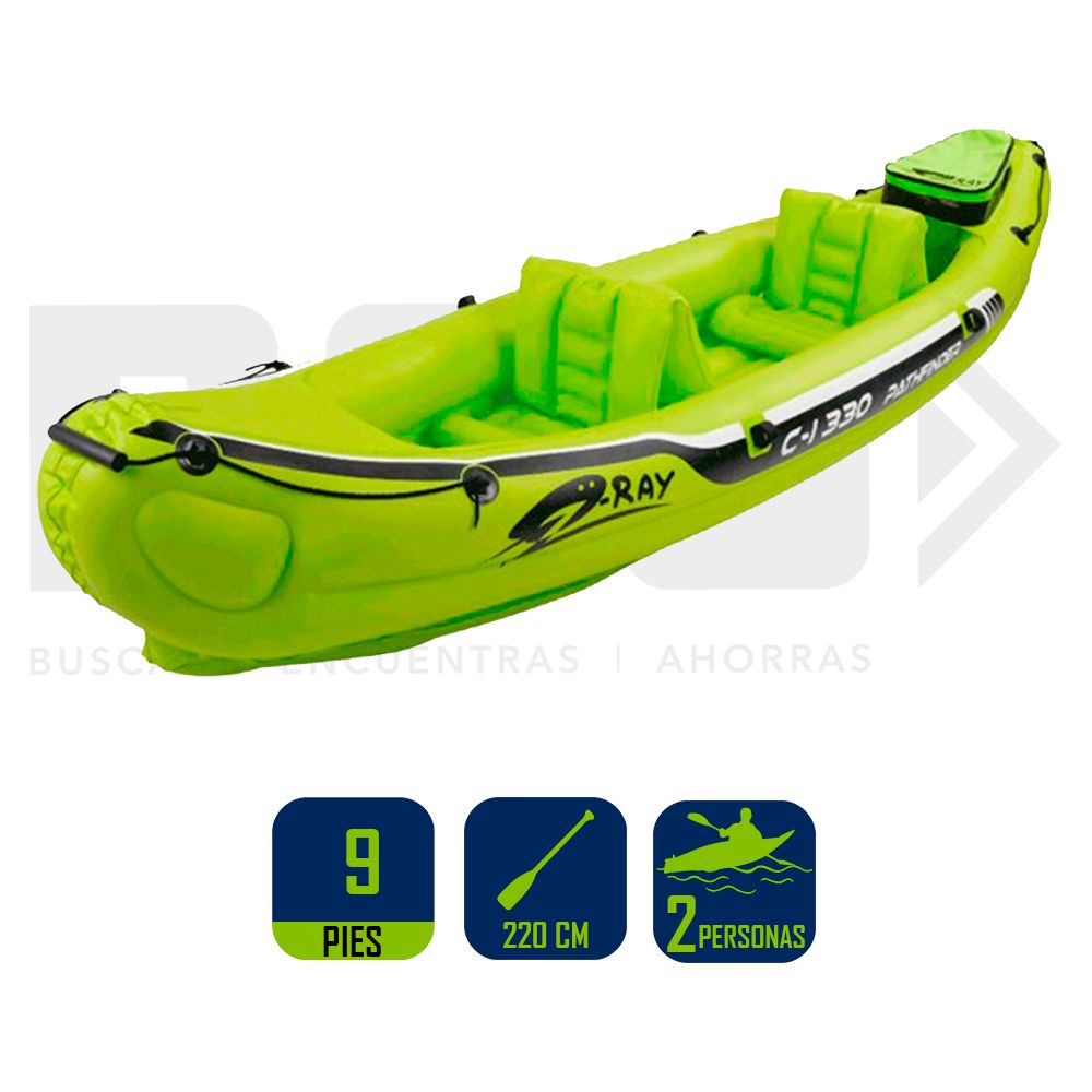 KAYAK ECOLOGY PATHFINDER I REFORZADO 2 PERSONAS C/REMOS 13306