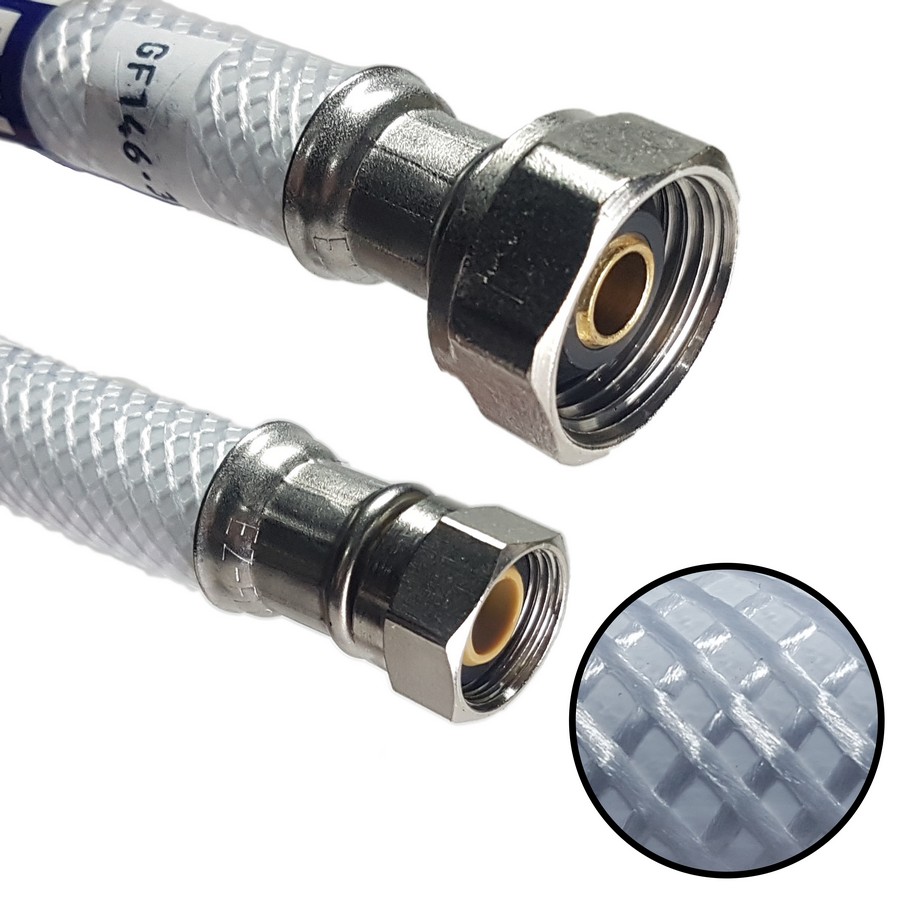 TUBO ABASTO FLEXIBLE EASTMAN PARA LAVABO 1/2 X 3/8 X 20 PULG PVC 48911