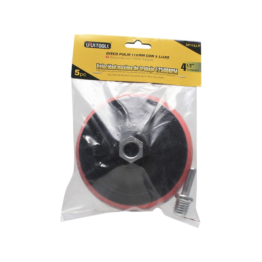 DISCO BASE PARA LIJA BELCRO 4 1/2 PULG 5 LIJAS DP115J-P