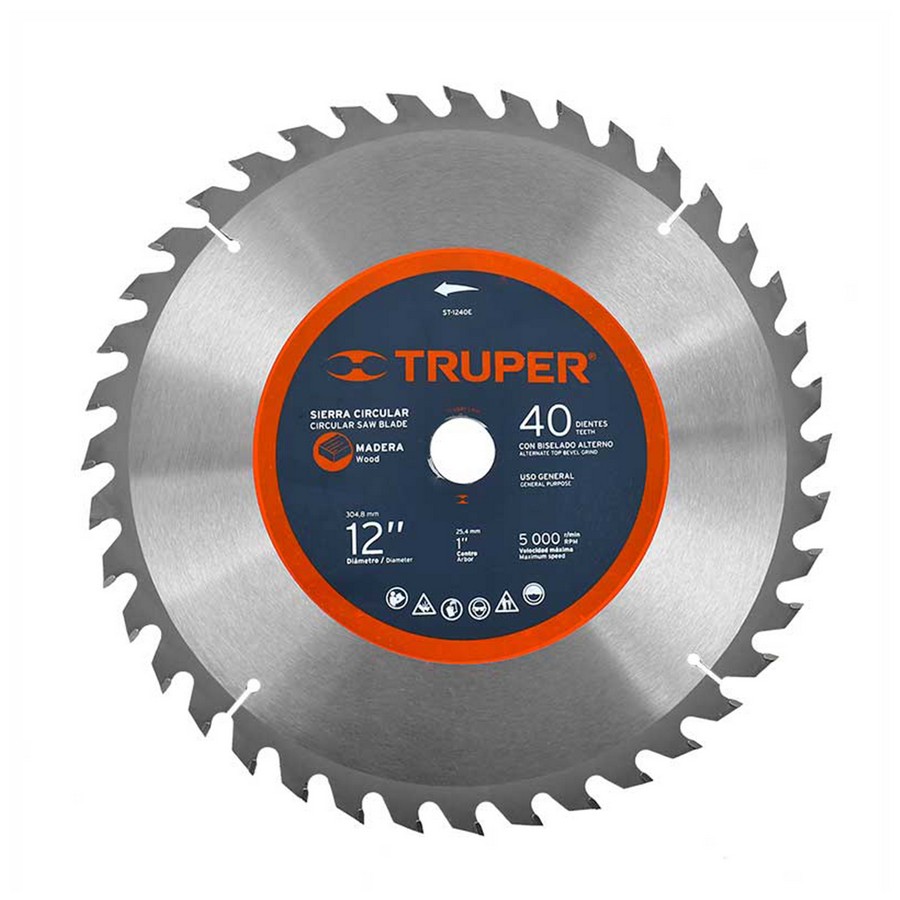 DISCO PARA SIERRA CIRCULAR TUNGS. TRUPER 12 X 1 X 40D (18311)