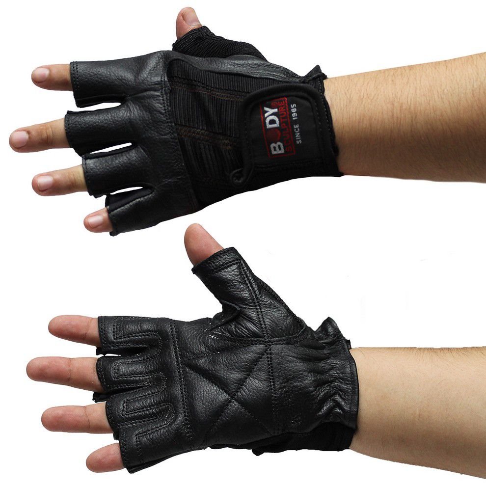 GUANTES P/PESAS CUERO-SPANDEX SOL-BW85-BK-M/SOL-BW85-BM-H (PAR)