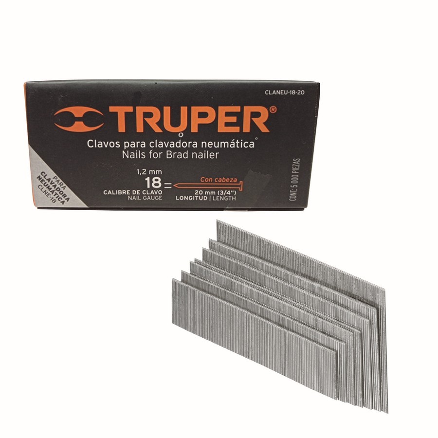 CLAVO PARA CLAVAD. NEUMAT. CALIBRE 18 1 PULG. (5000 PCS) TRUPER 18263