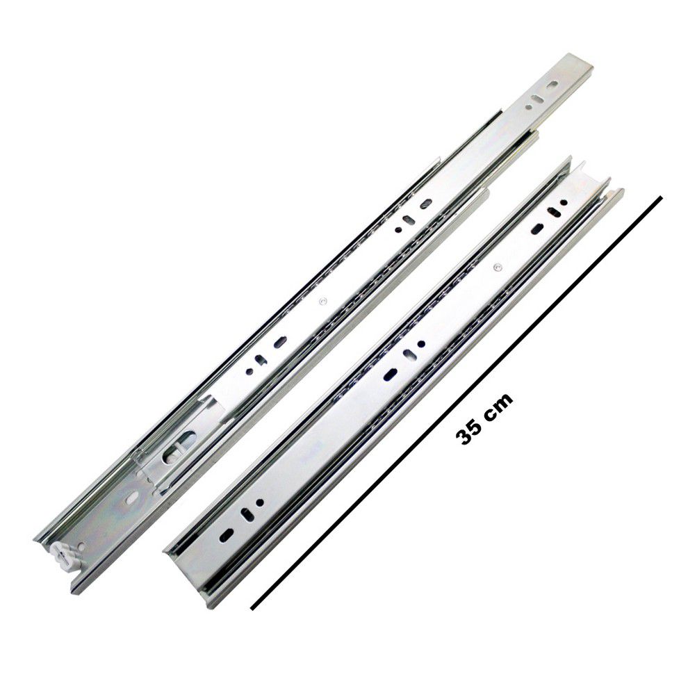 RIEL P/GAVETA SOPRANO TELESC. NEGRO/BLANCO 350MM 6003-0052-14 (PAR)