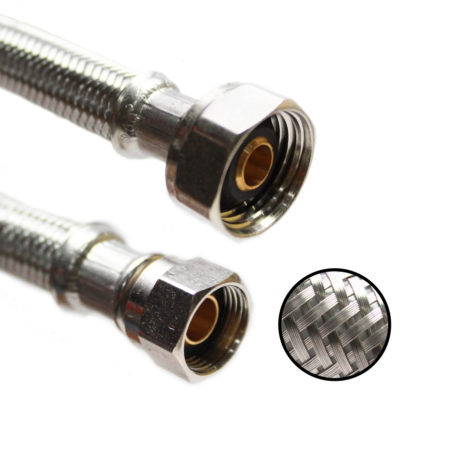 TUBO ABASTO FLEXIBLE EASTMAN INOX. PARA LAVABO 1/2 X 3/8 X 20 PULG 48005