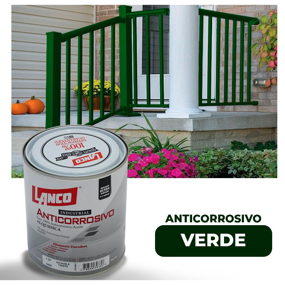ANTICORROSIVO BRILLO INDUSTRIAL VERDE 1/4 LANCO