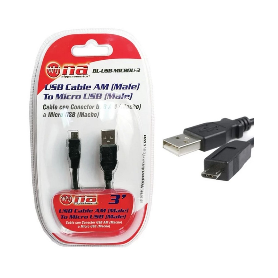 CABLE USB Y MICRO USB SMART PHONE 3 PIES BL-USB-MICROU-3
