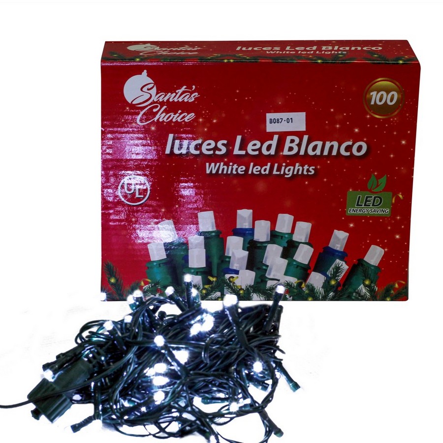 GUIA NAVIDEÑAS LED BLANCA 100L-SC-BL