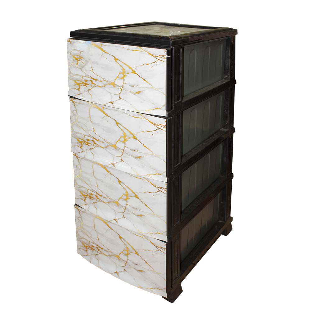 GAVETERO PLASTICO DELUXE 4 NIVELES 0352-WHITEMARBLE