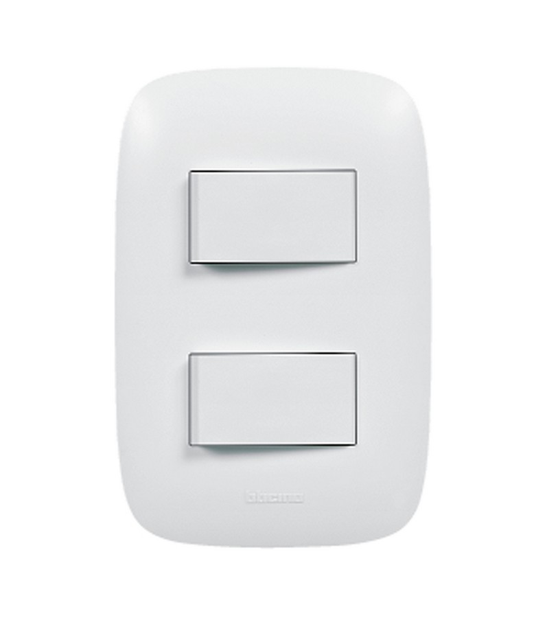 SWITCH DOBLE INTEGRADO BLANCO DOMINO SENCIA BTICINO AP5200 (DESC)