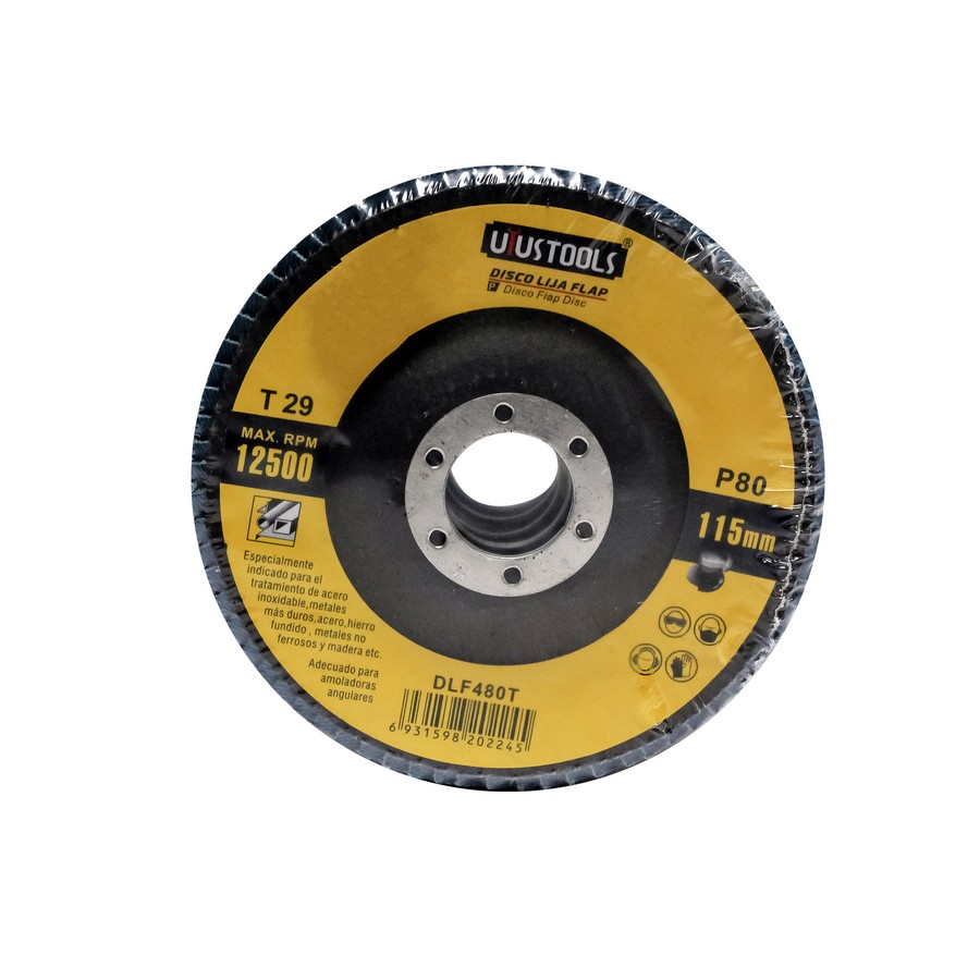 DISCO LAMINADO METAL 4 1/2 PULG X 7/8 GRANO 80 DLF480T