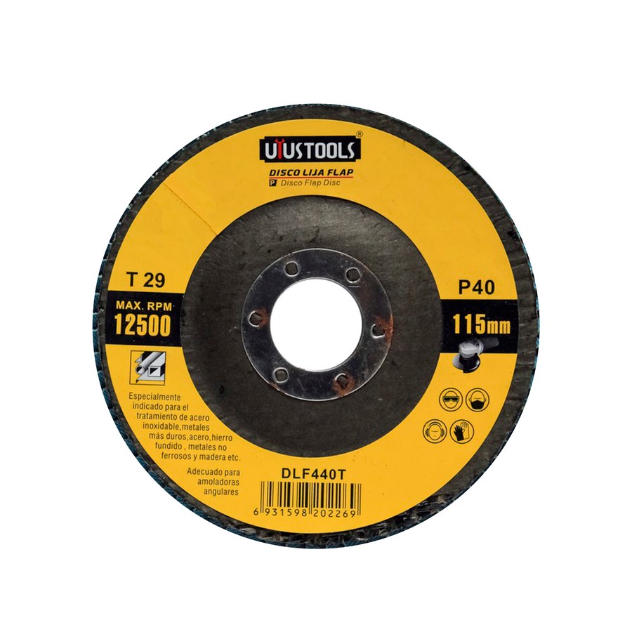 DISCO LAMINADO METAL 4 1/2 PULG X 7/8 GRANO 40 BRFD5001/DLF440T