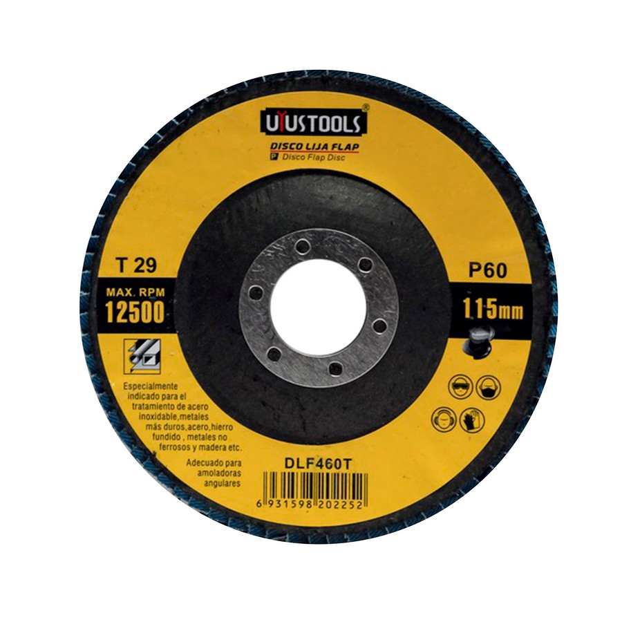 DISCO LAMINADO METAL 4 1/2 PULG X 7/8 GRANO 60 BRFD5002/DLF460T