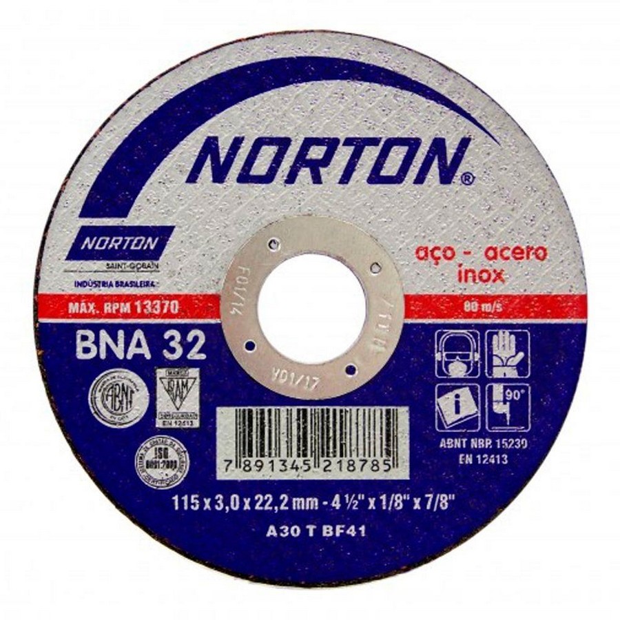 DISCO PARA METAL NORTON T41 3.0MM X 4 1/2 BNA32