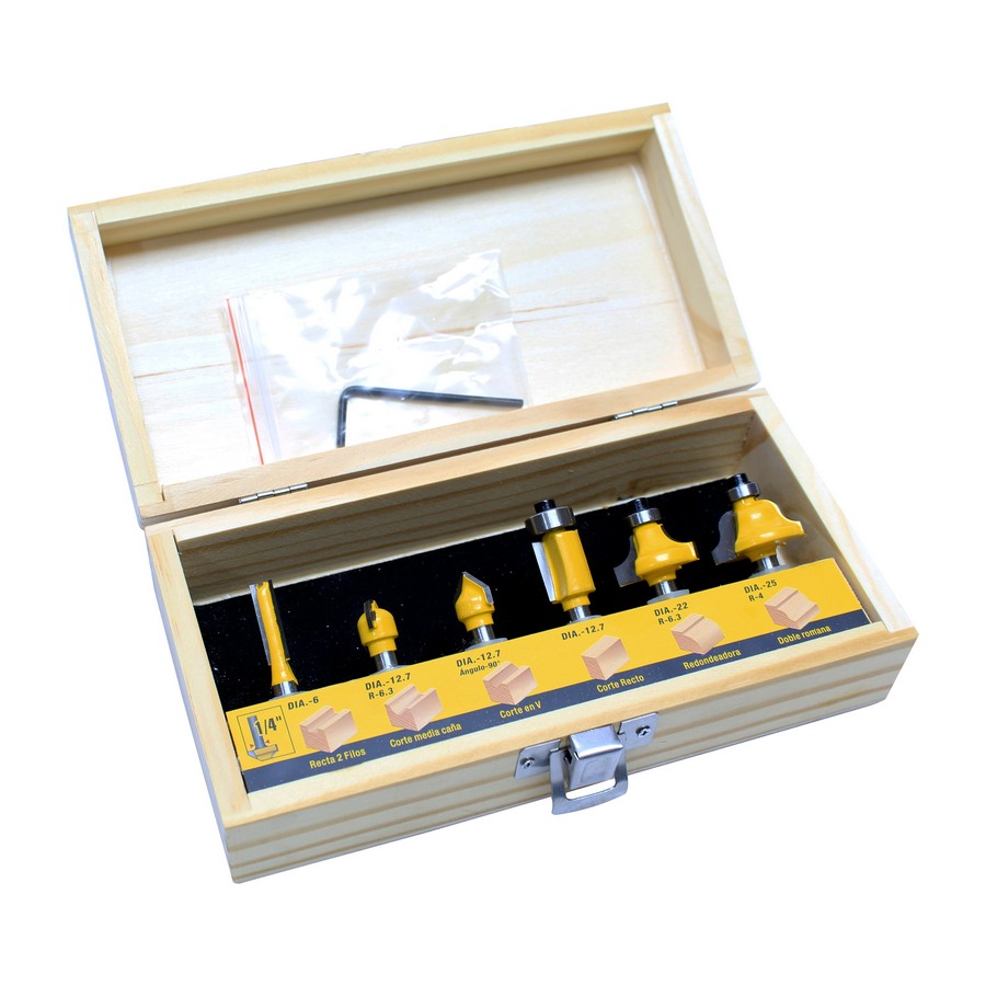 CUCHILLA ROUTER 1/4 PULG (KIT 6PCS) CQT006