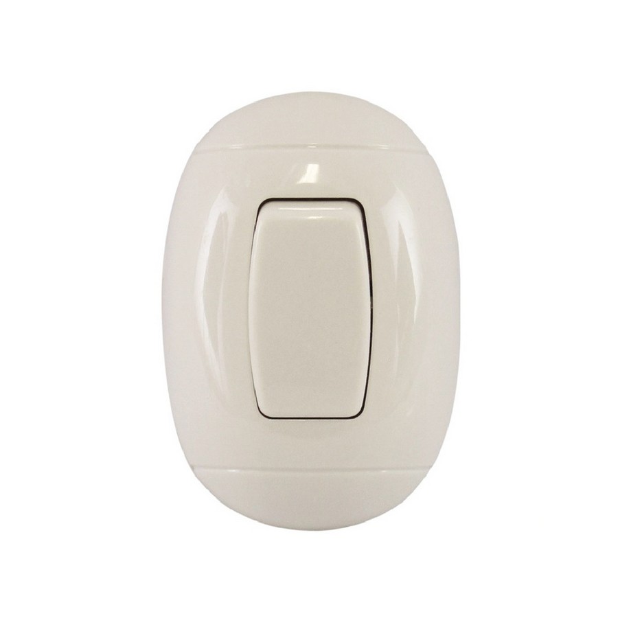 SWITCH SENCILLO INTEGRADO SUPERFICIAL MARFIL OVAL BTICINO P52